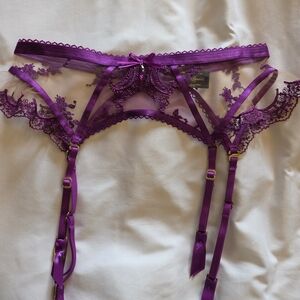 Honey Birdette Violet Lace Garter Belt